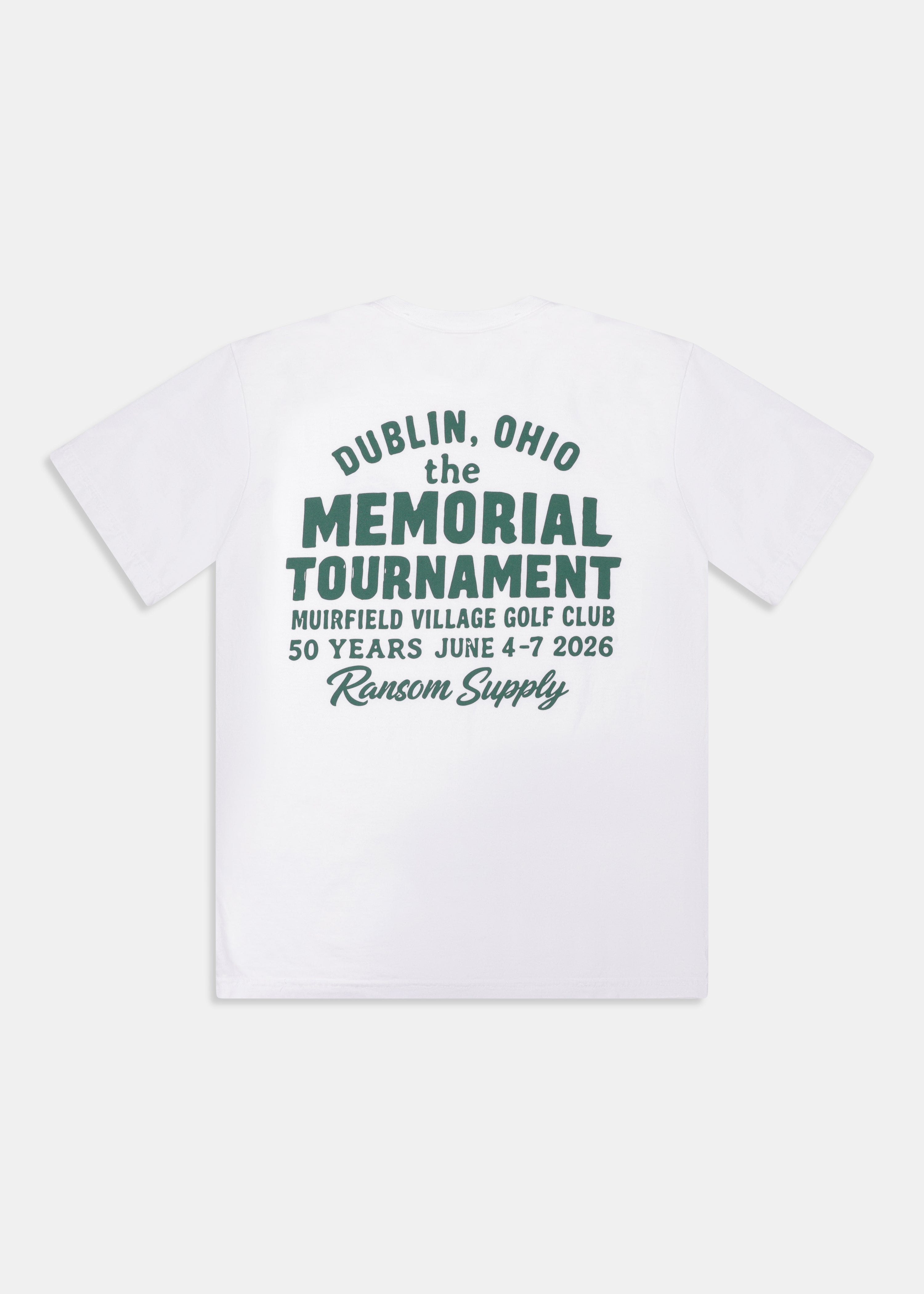 2026 Tournament Tee in White, front view