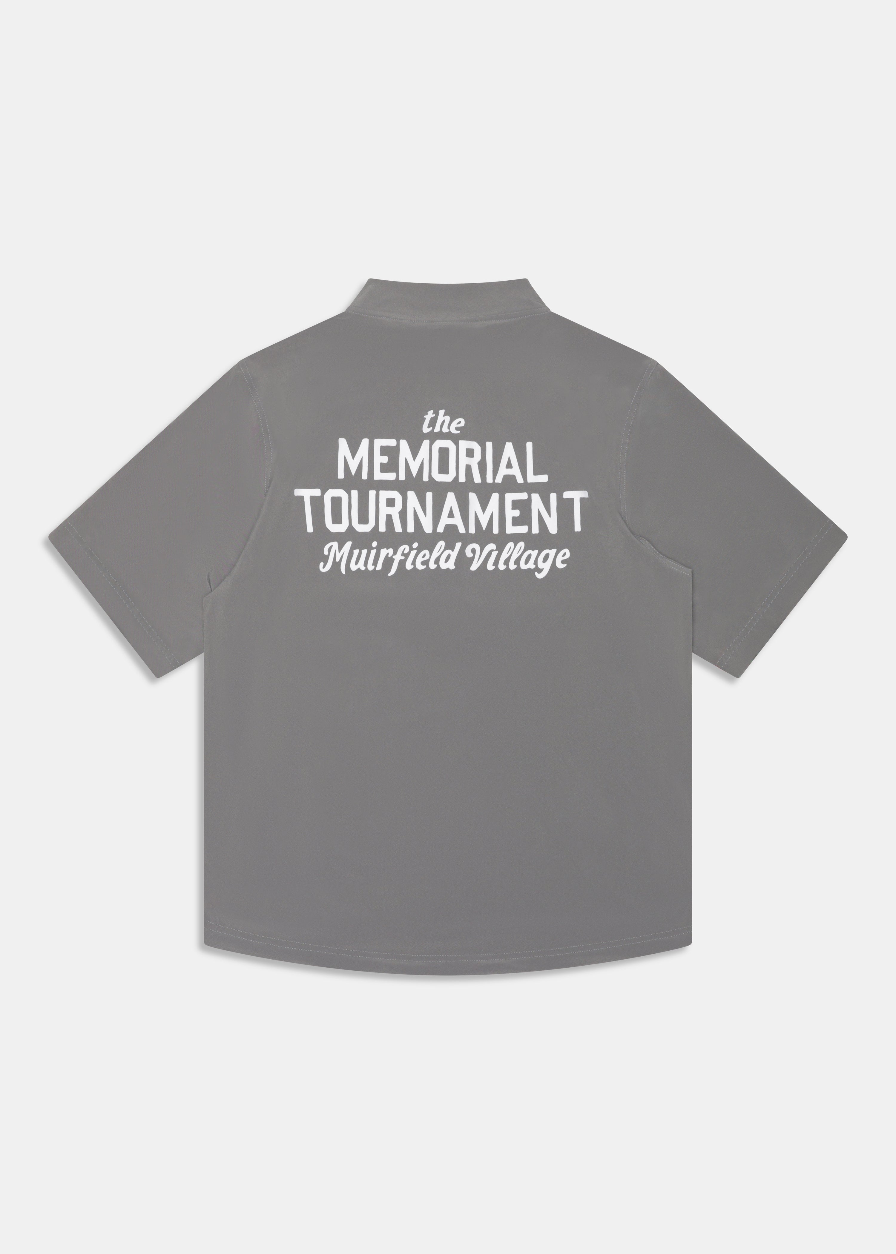 Memorial Q-Zip Windshirt in Charcoal, back view with full event mark