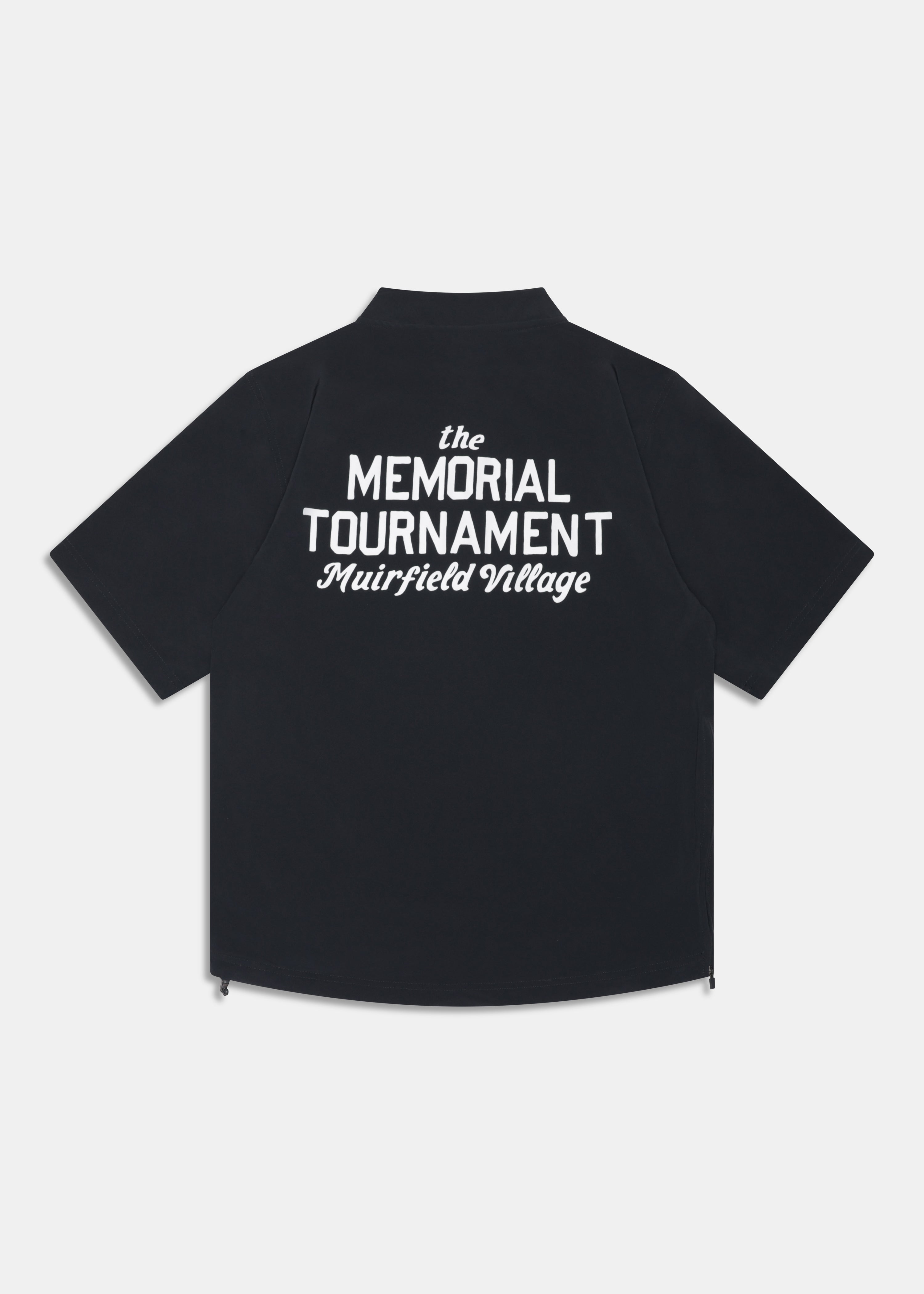 Memorial Q-Zip Windshirt in Black, back view with full event mark