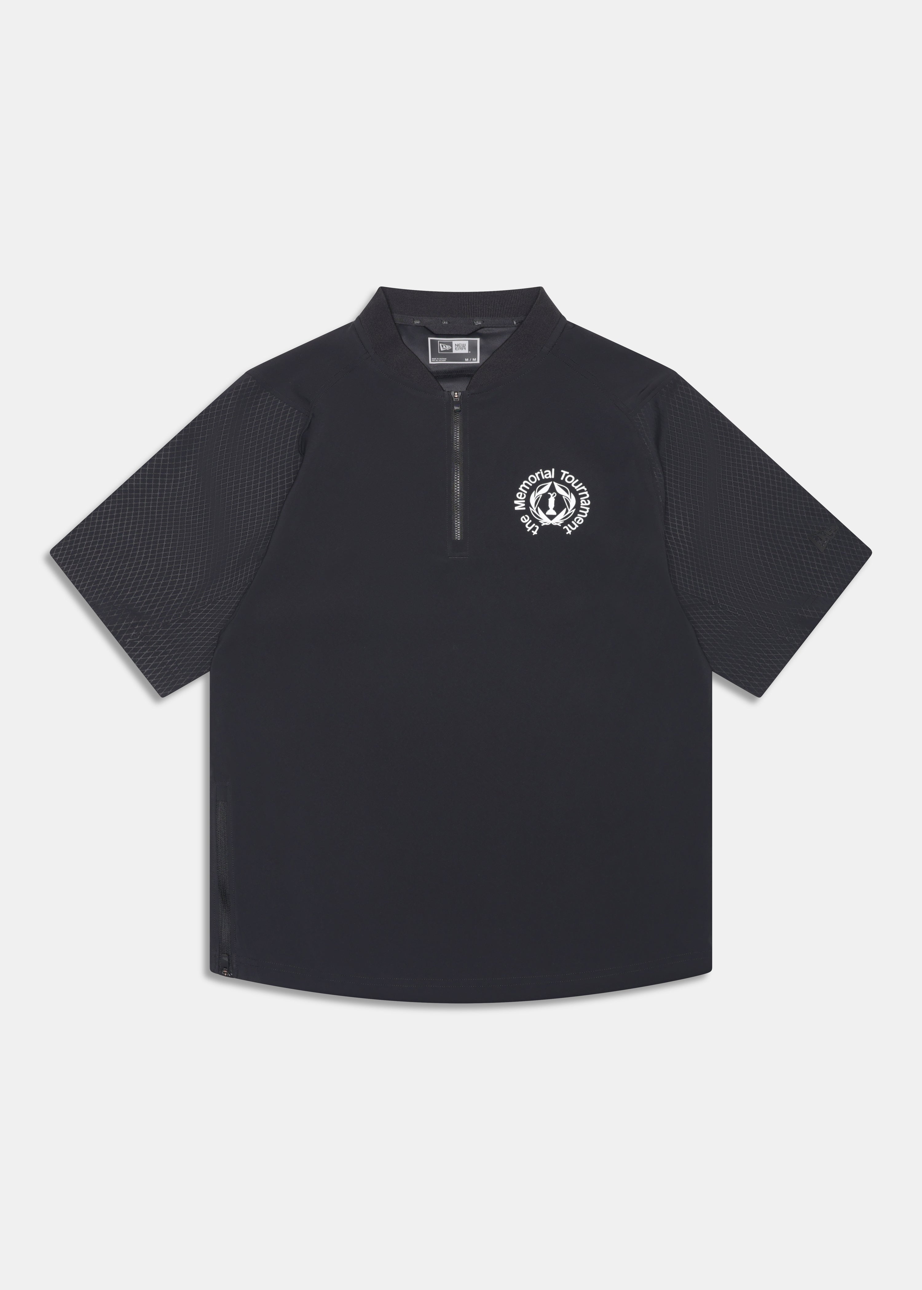 50 Years of Fairways Windshirt in Black, back view with sequenced swing graphic