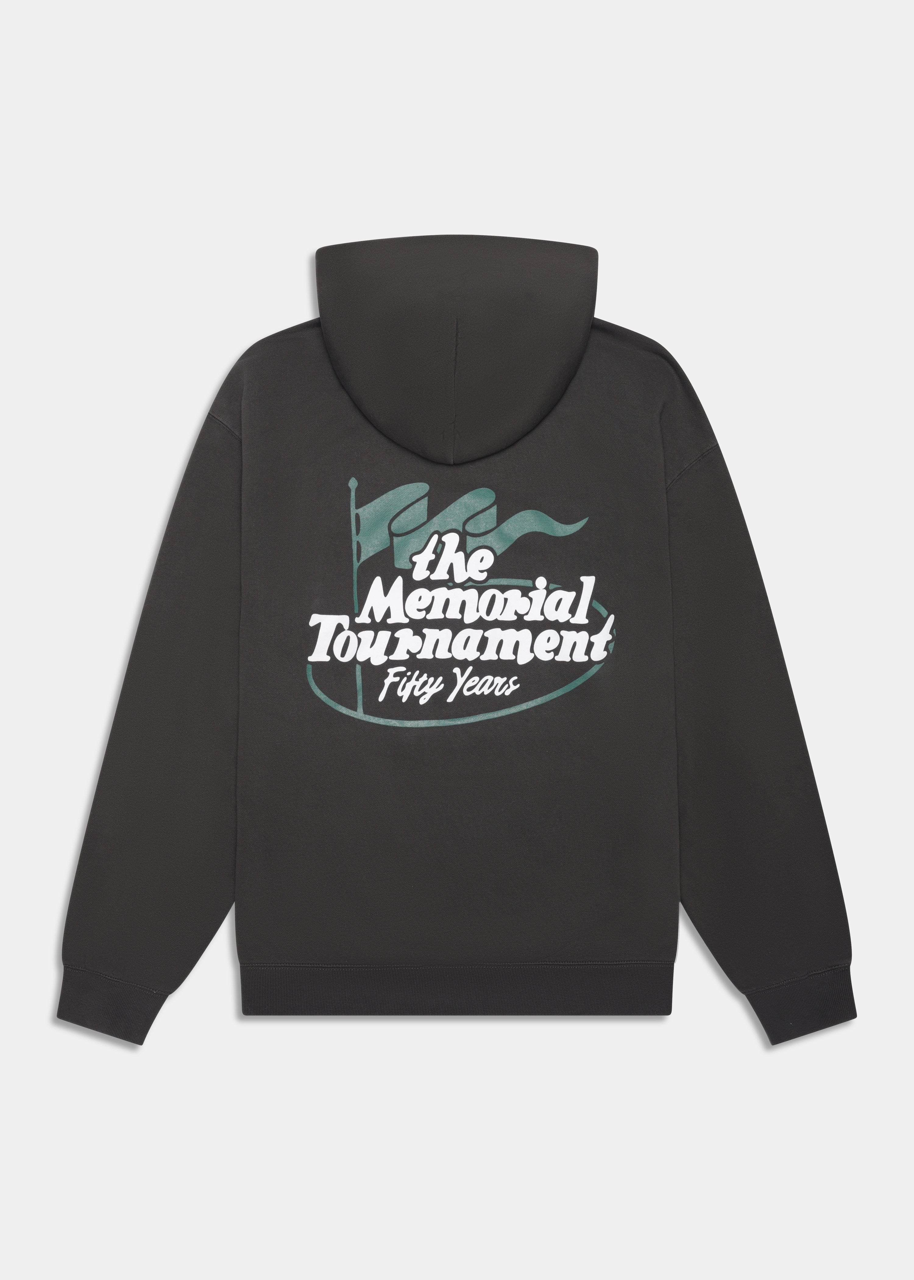 Flag Hoodie in Faded Black, front view