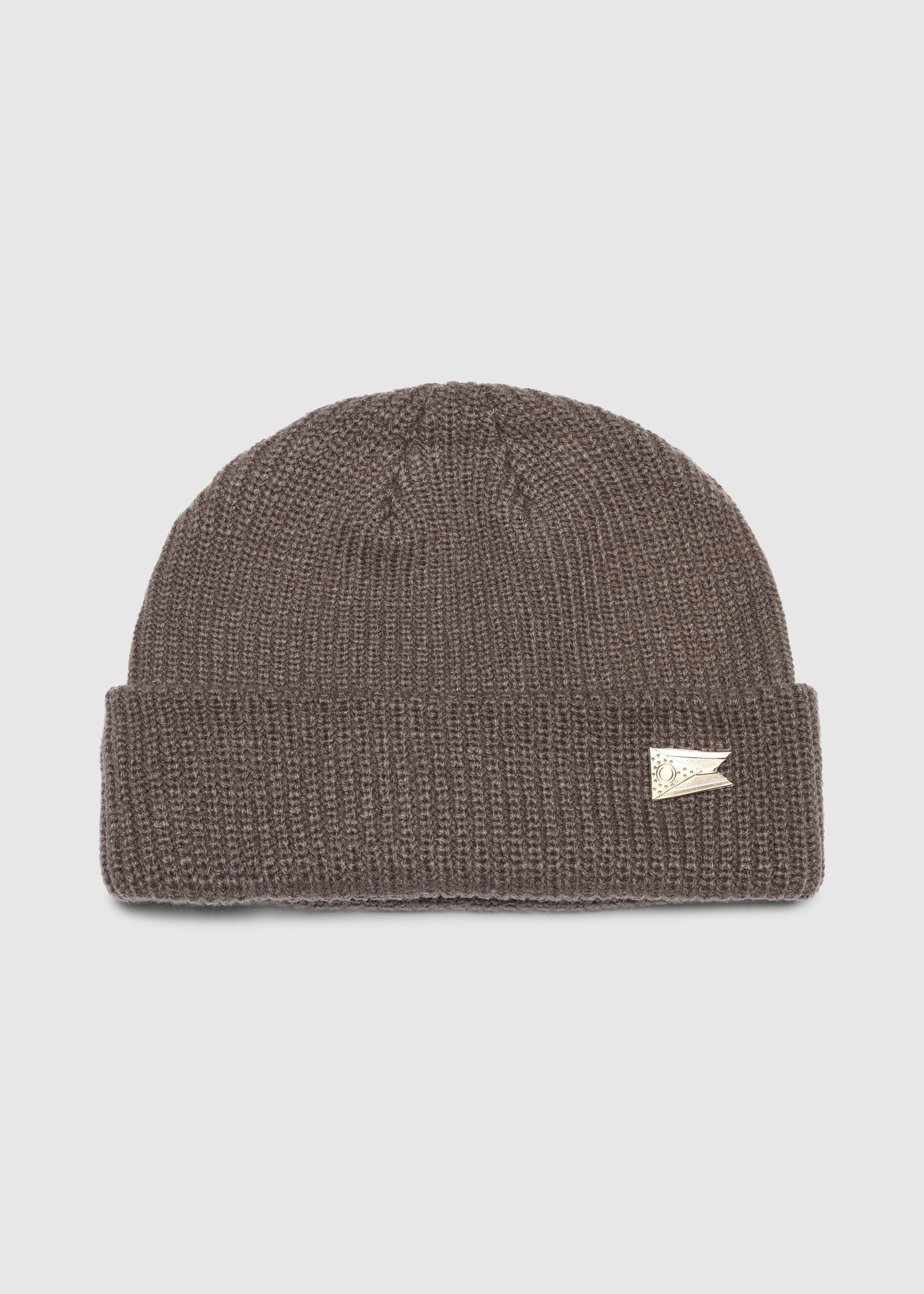 CABLE KNIT BEANIE - WALNUT