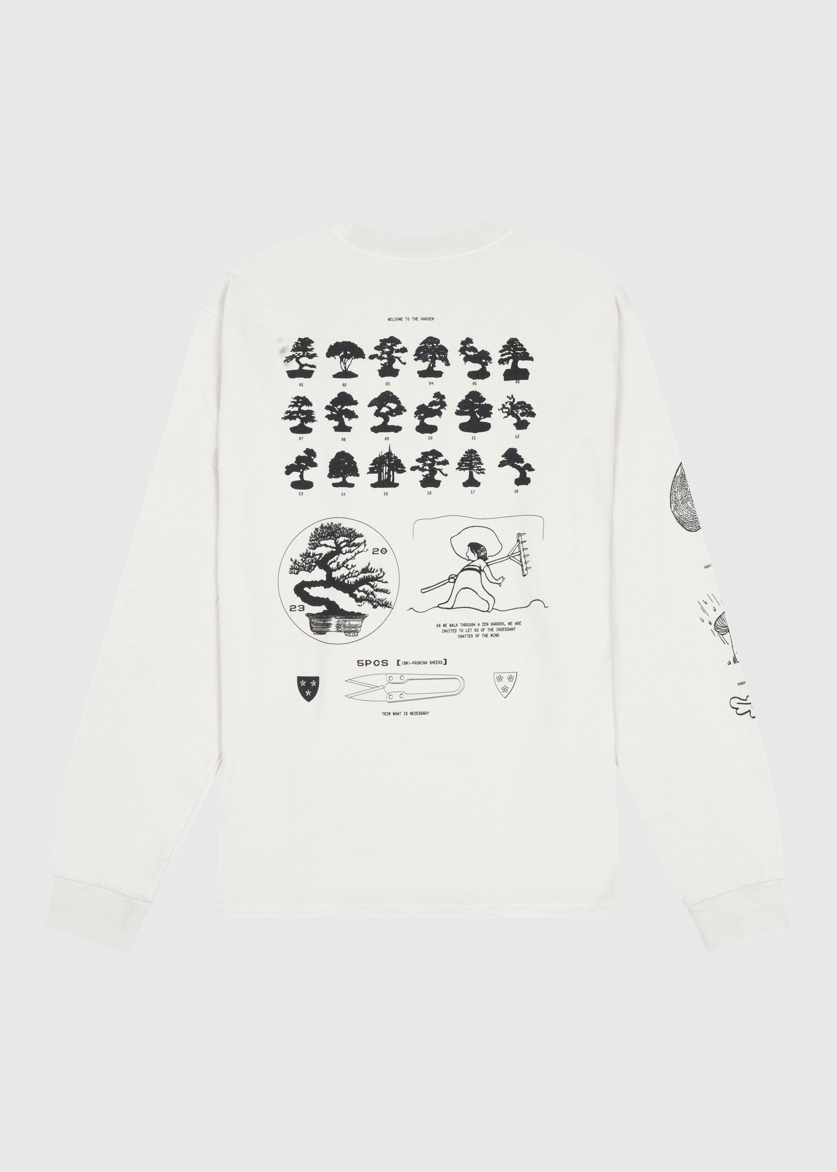 ZEN Long Sleeve Tee in white, alternate view