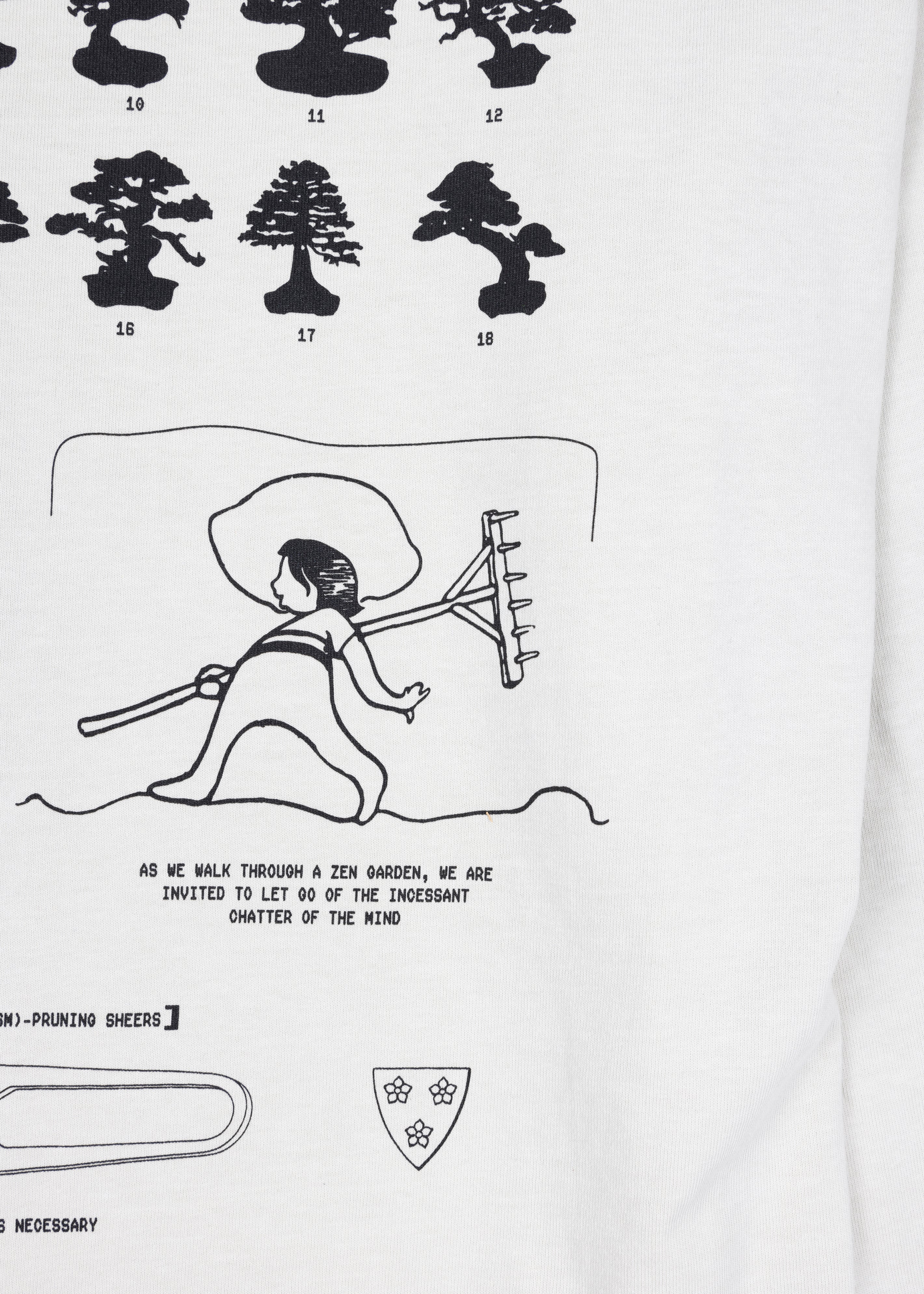 ZEN Long Sleeve Tee in white, alternate view