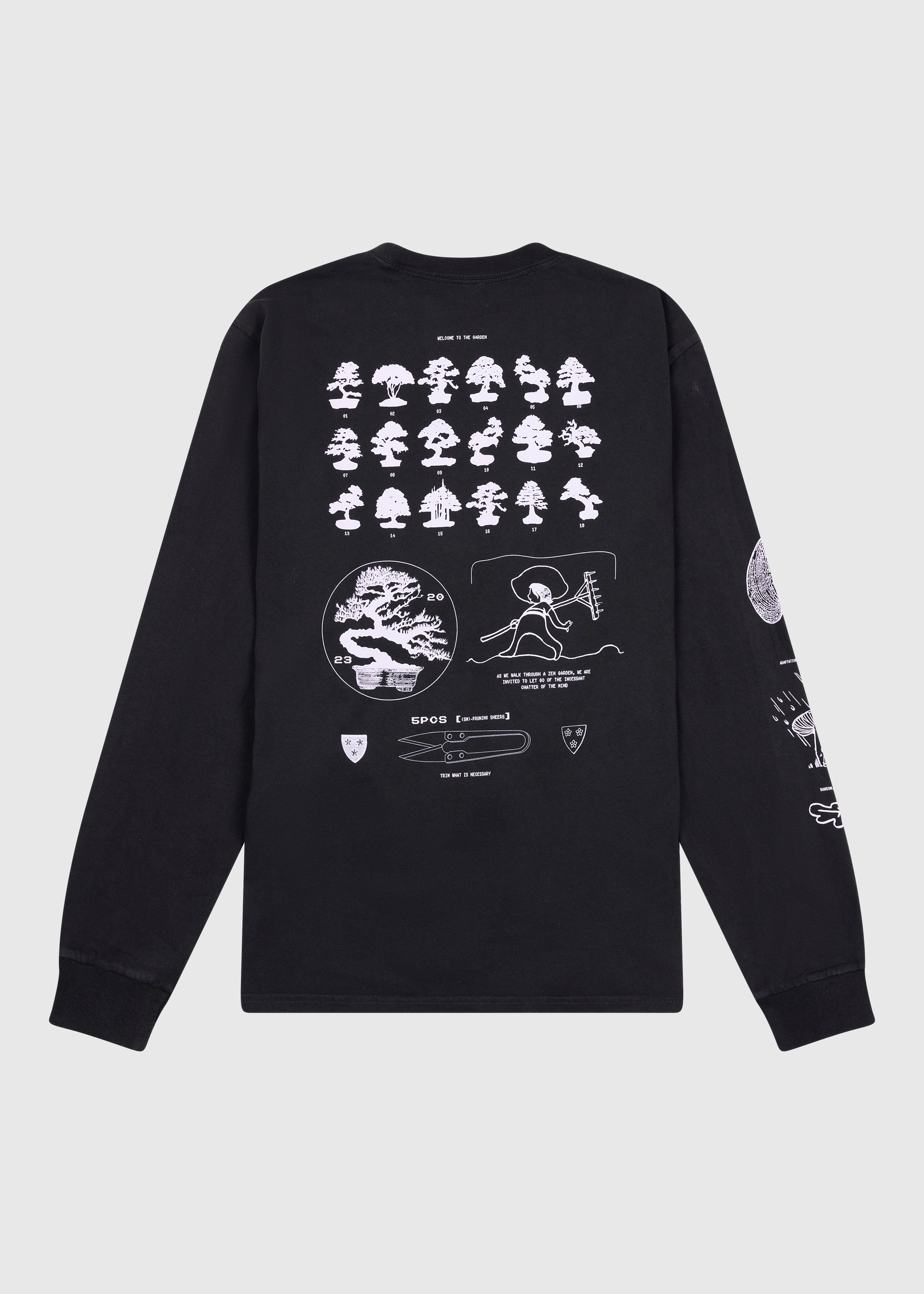 ZEN Long Sleeve Tee in black, alternate view