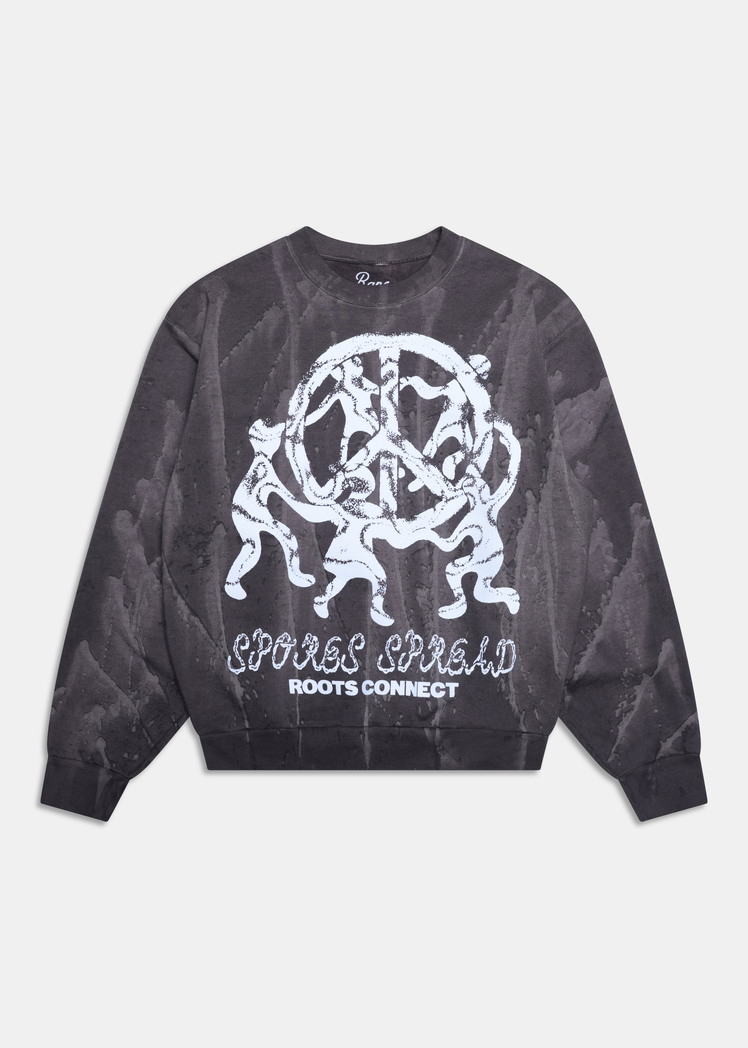 Peace Crewneck - Black Drip dye