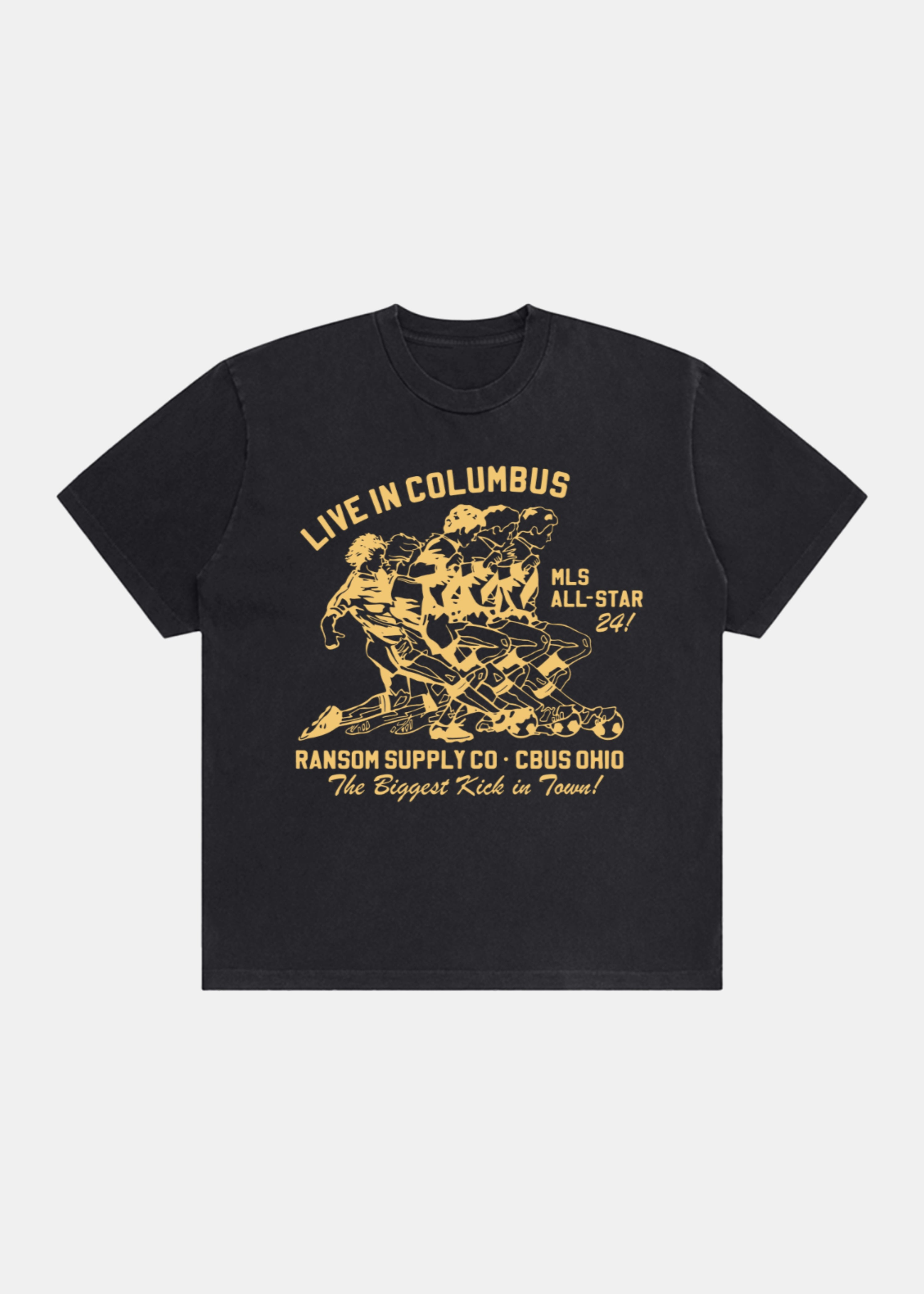MLS Live In Cbus tee in black by Ransom Supply, front