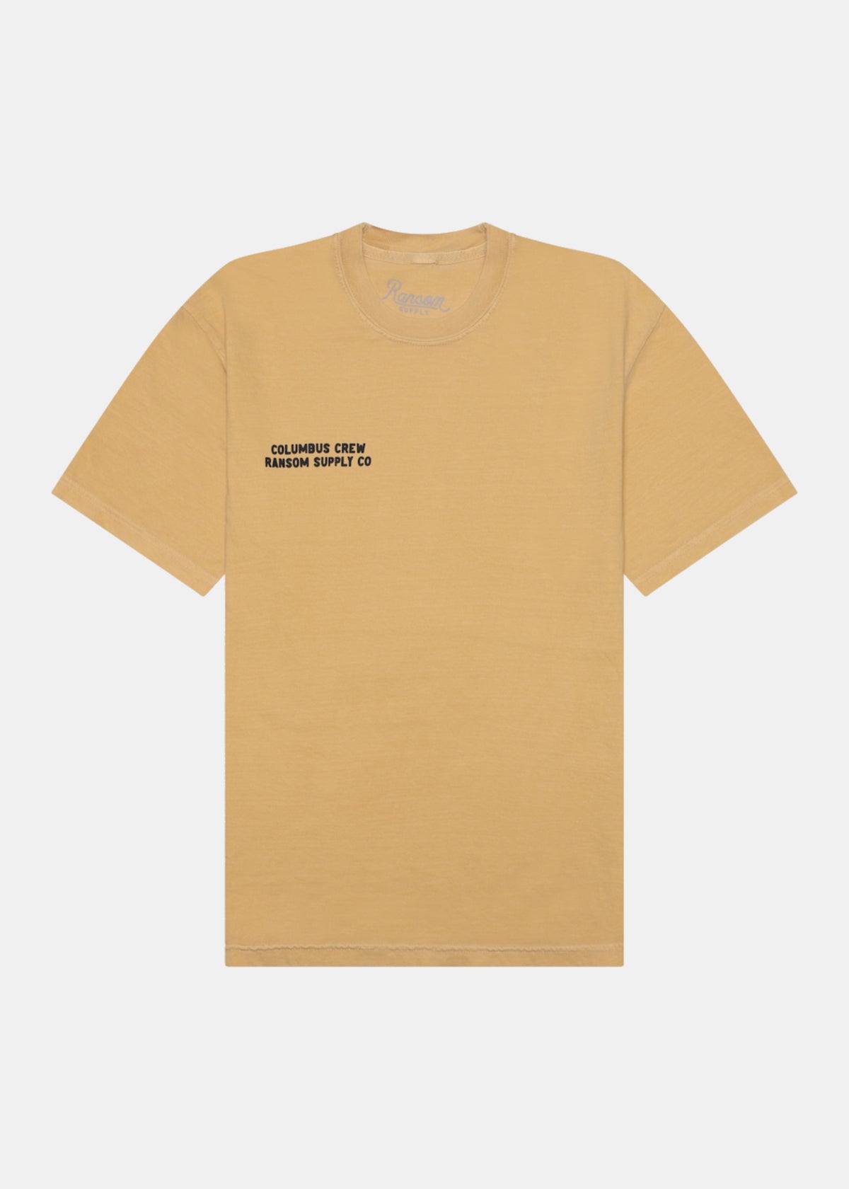 Men At Work tee in gold by Ransom Supply, back
