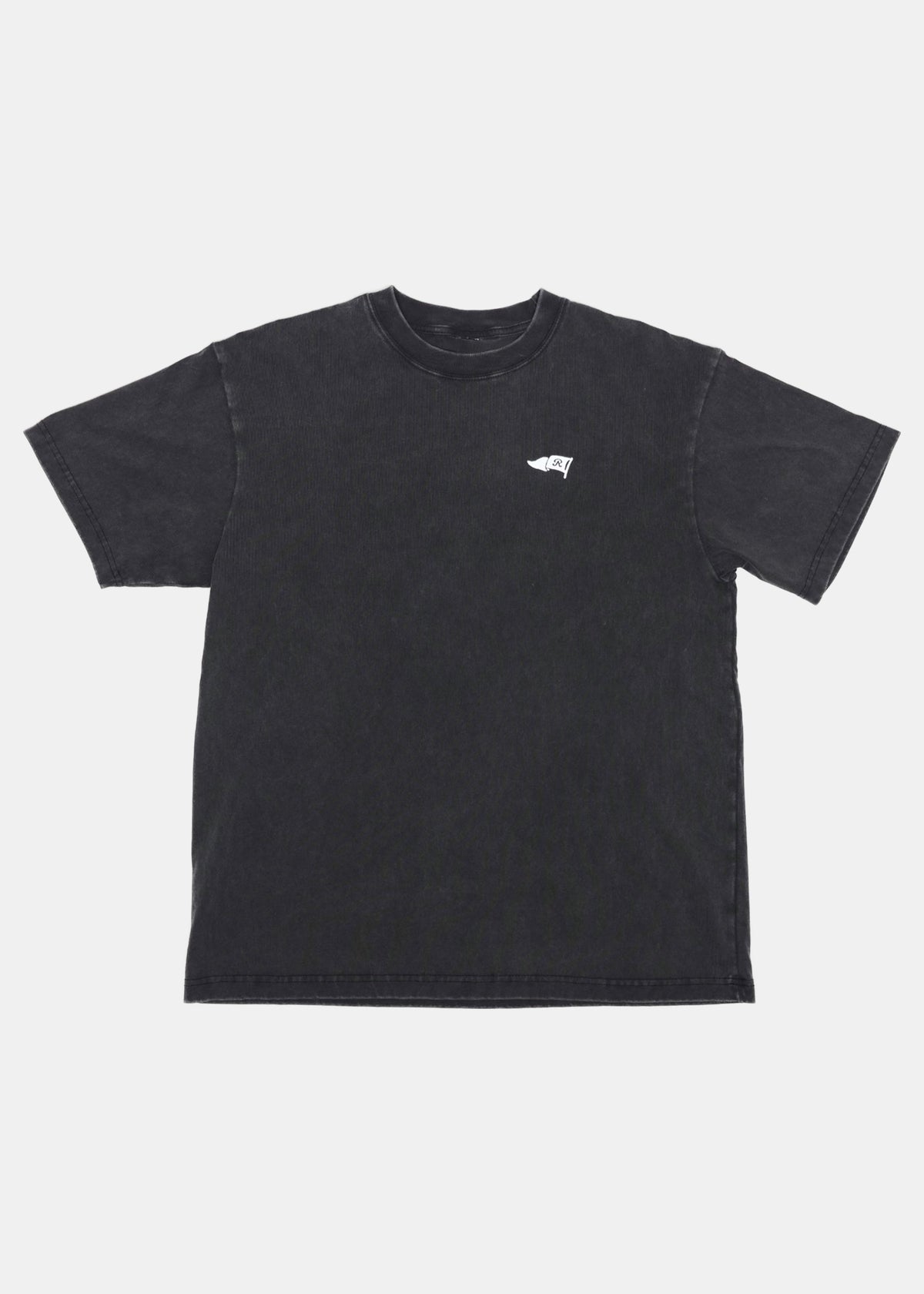 Players Club tee in vintage black by Ransom Supply, front