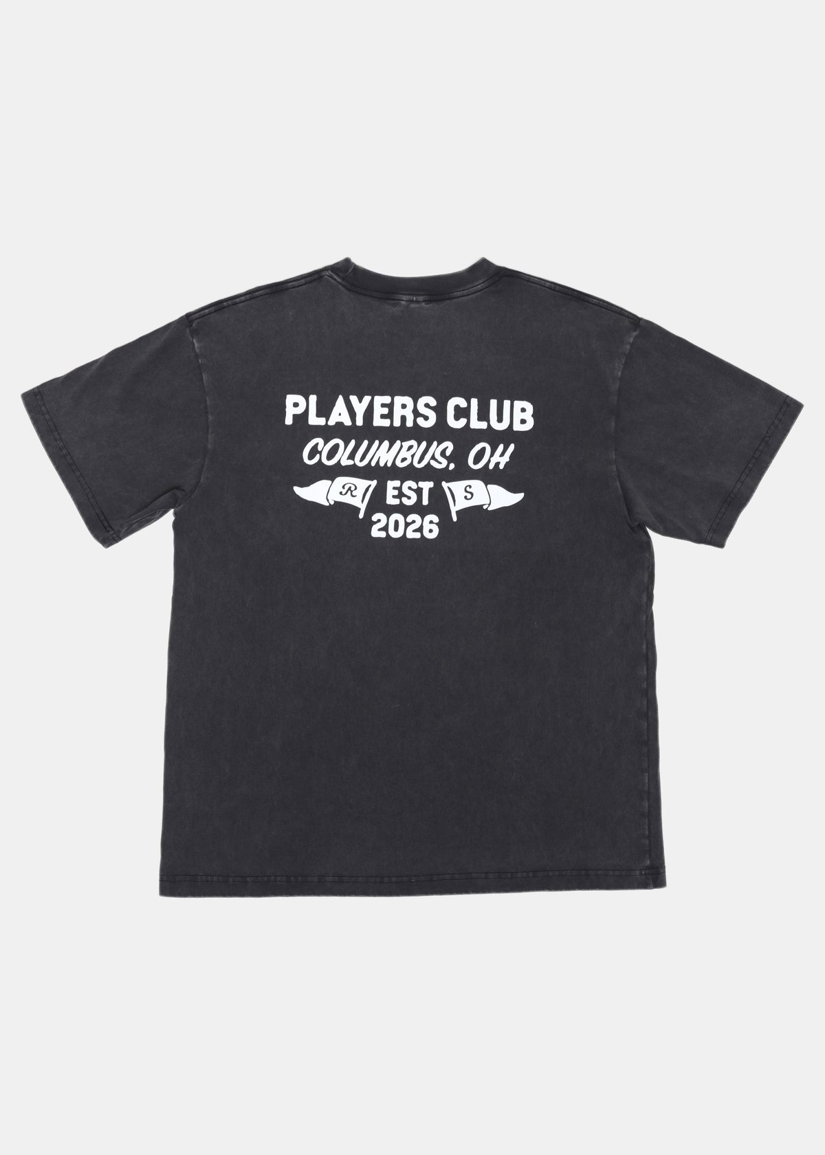 Players Club tee in vintage black by Ransom Supply, back
