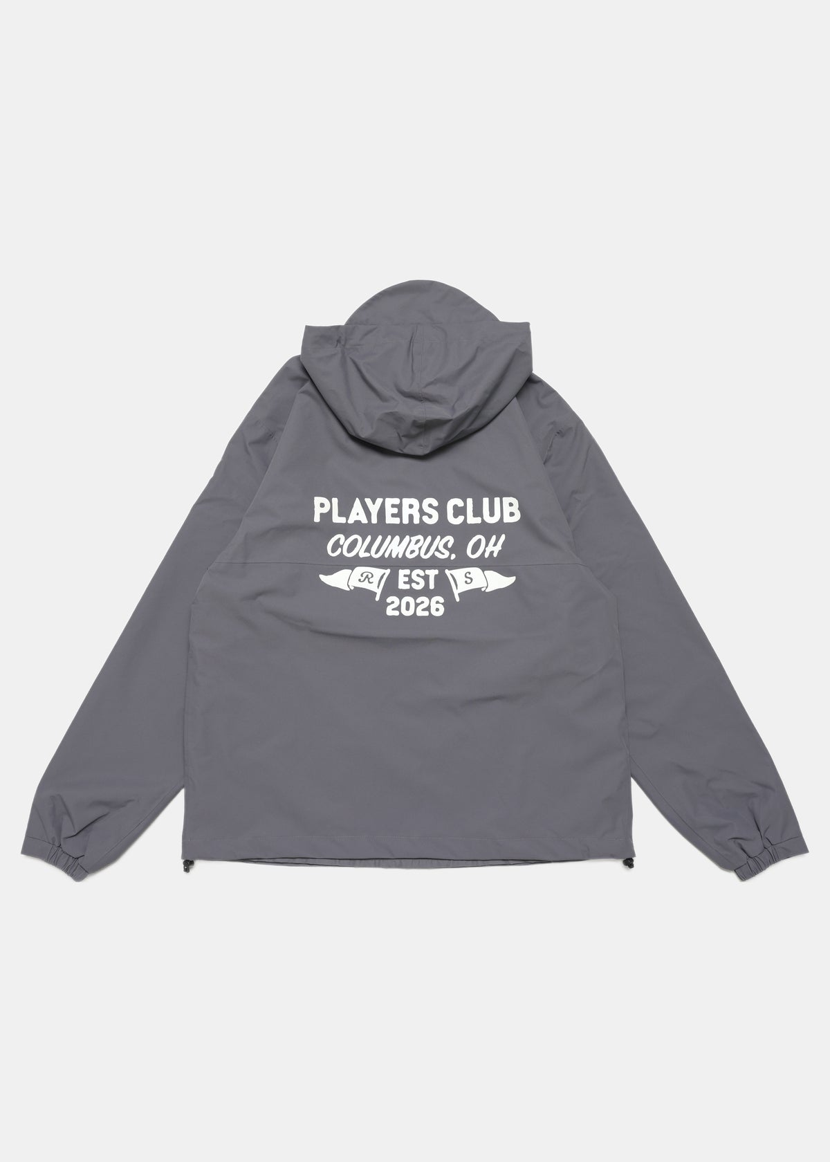 Players Club windshirt in grey by Ransom Supply, back