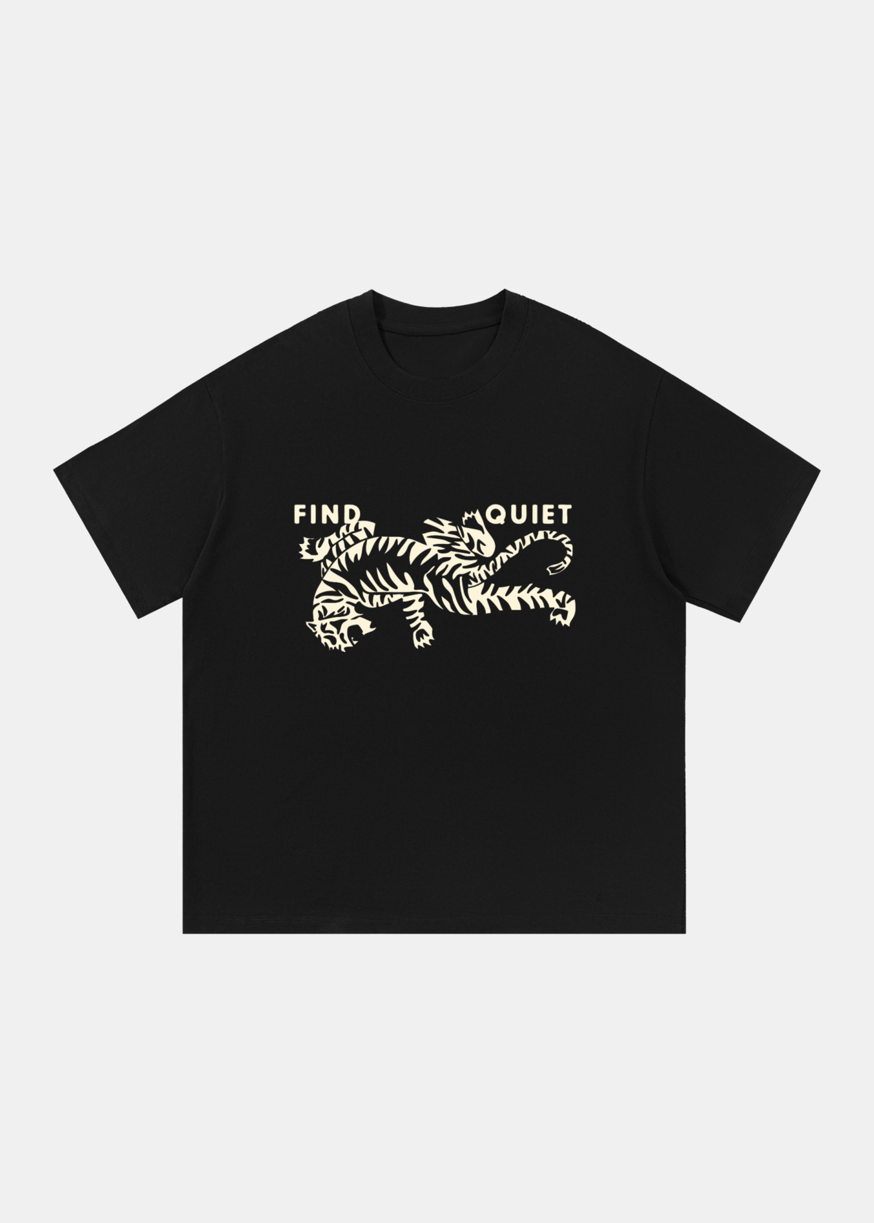Find Quiet tiger tee in black by Ransom Supply, front