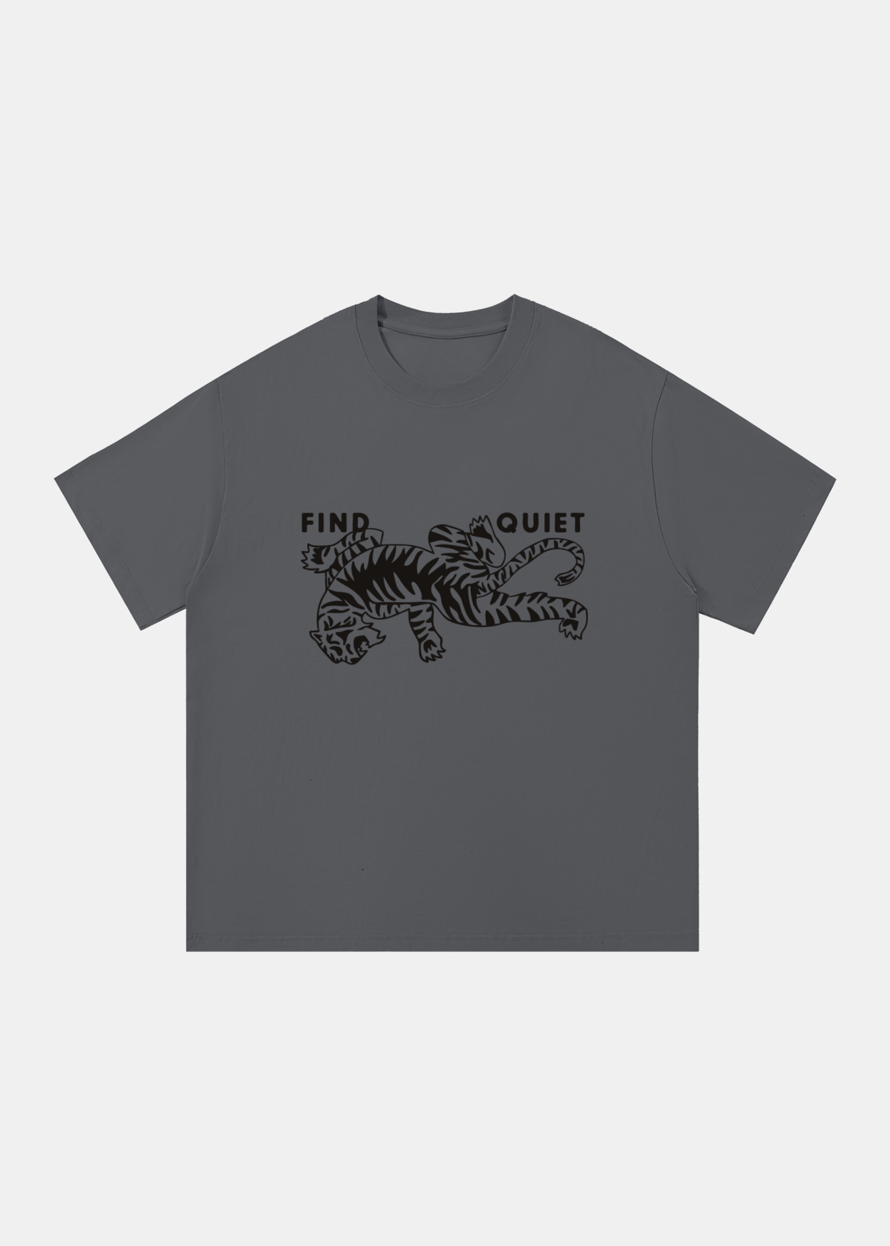 Find Quiet tiger tee in grey by Ransom Supply, front