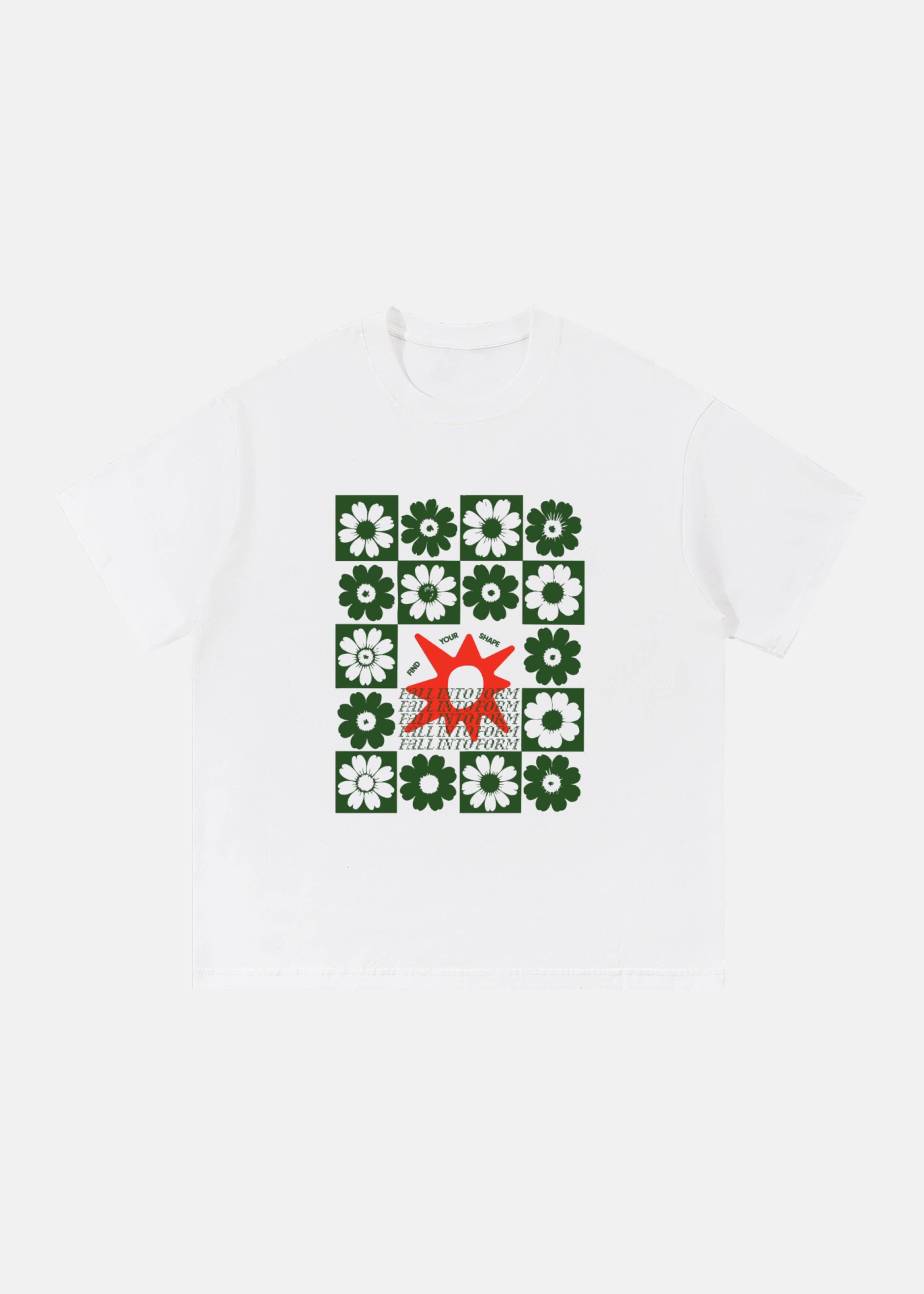 Find Your Shape flower grid tee by Ransom Supply, front