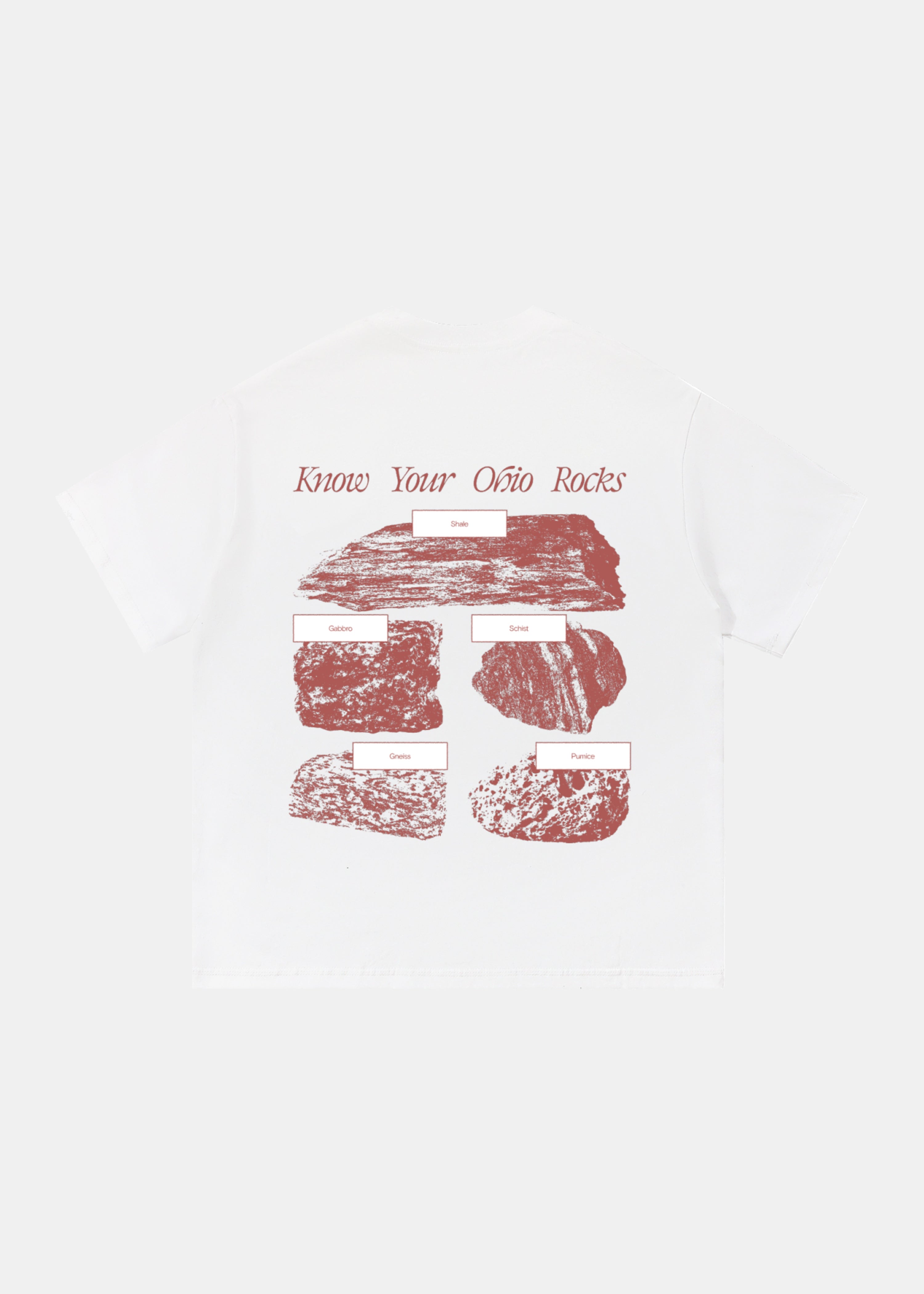 Know Your Ohio Rocks geology tee by Ransom Supply, back