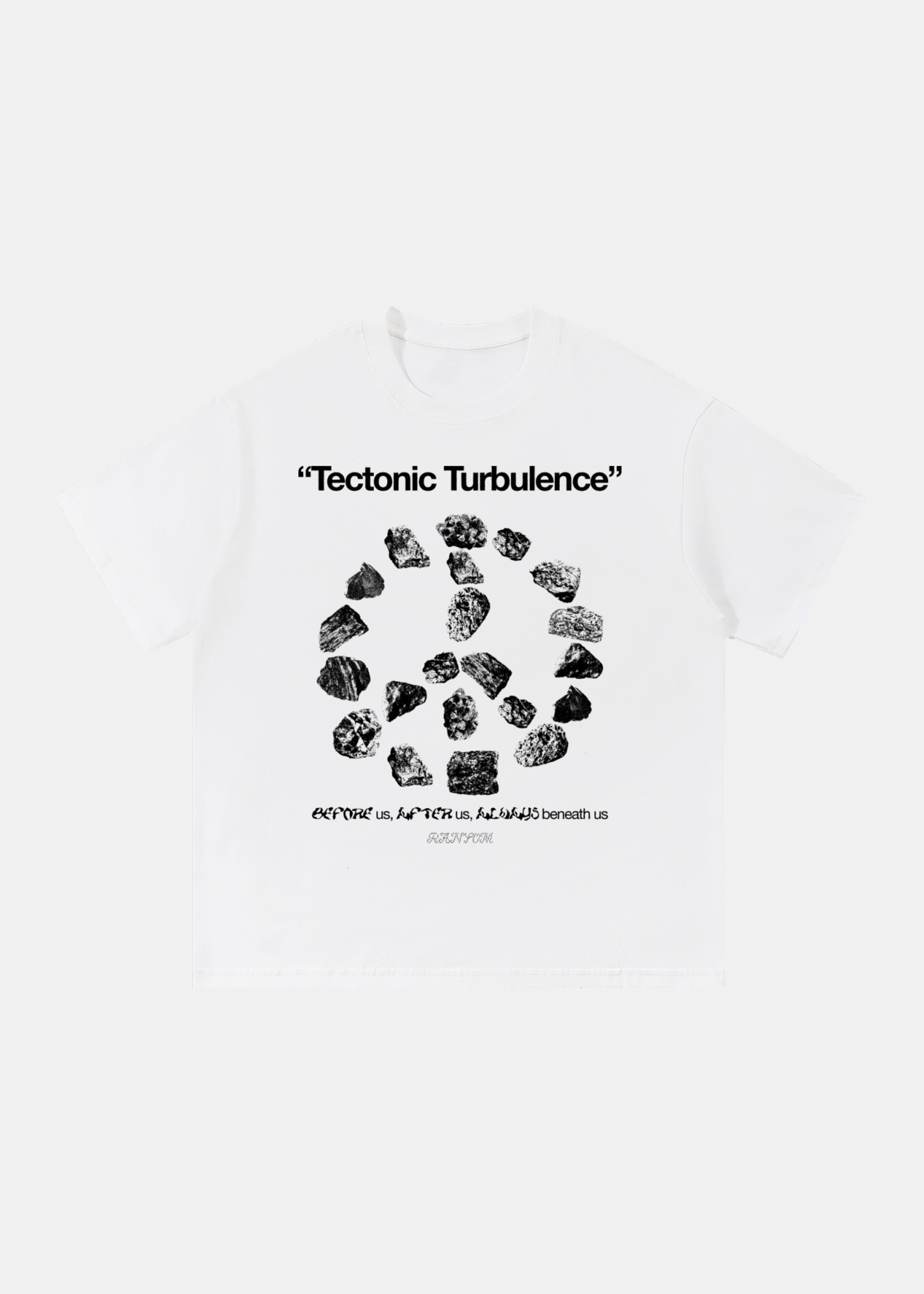 Tectonic Turbulence tee by Ransom Supply, front
